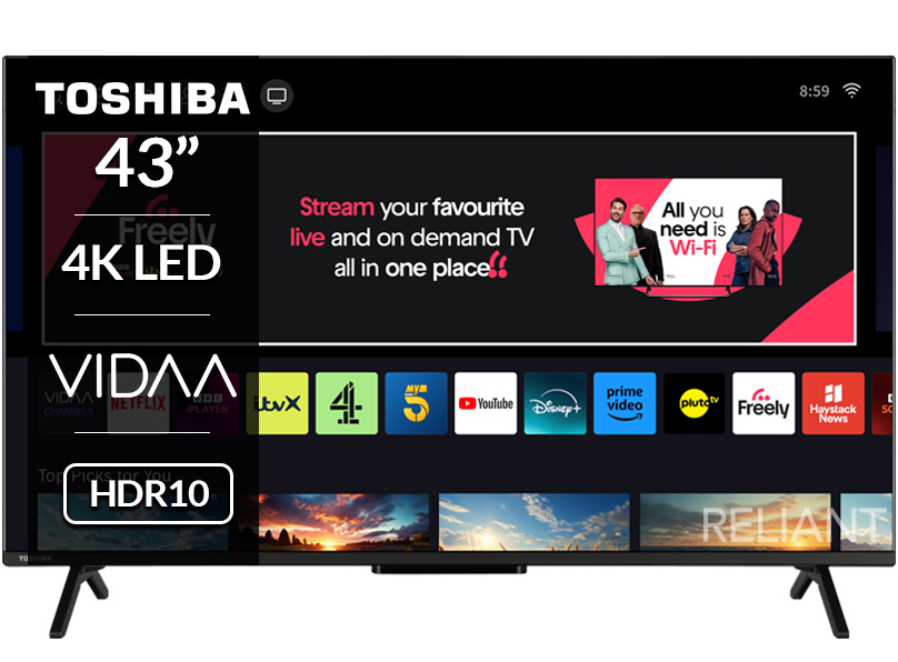 Toshiba 43UV2F53DBU 43" 4K LED VIDAA Smart TV main product photo