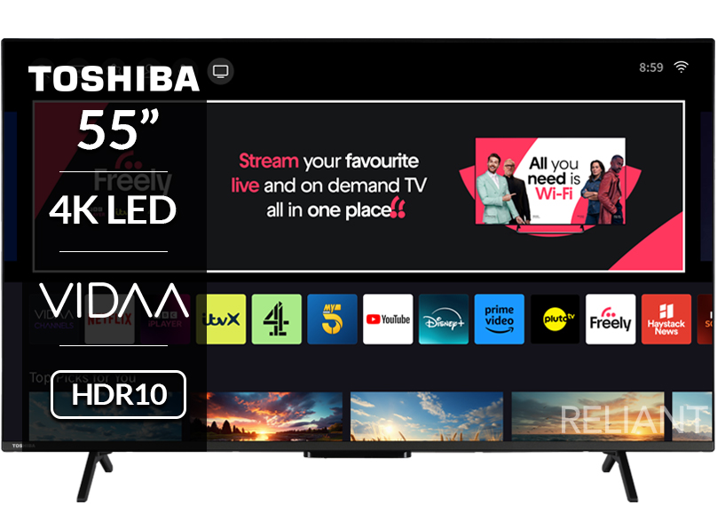 Toshiba 55UV2F53DBU 55" 4K LED Smart VIDAA TV main product photo