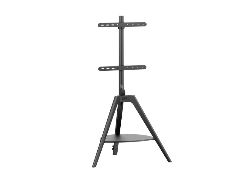 TTAP TRI-BLACK-SHELF Black Wood Tripod TV Stand 400 X 400 Vesa main product photo