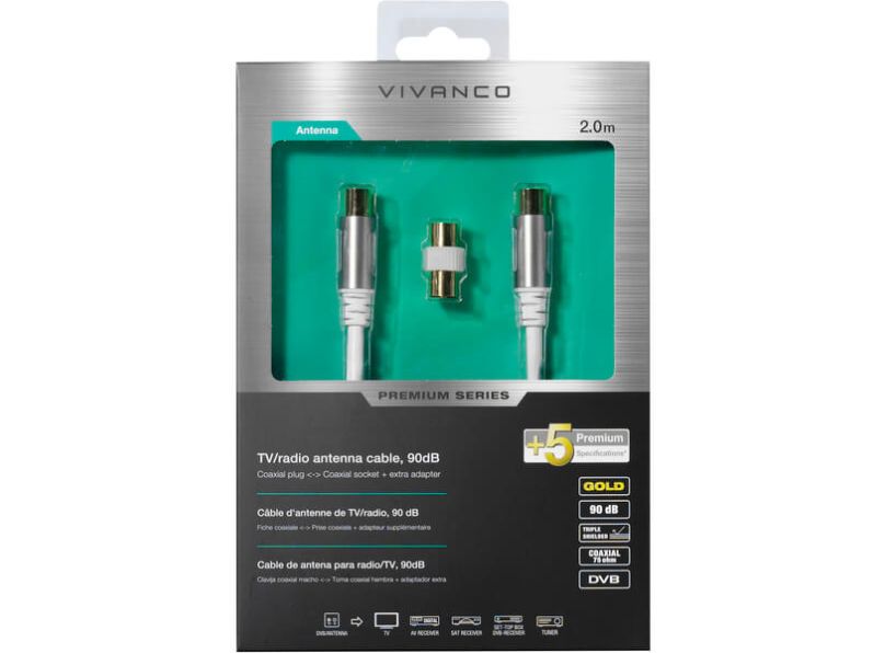 Vivanco 43151 HQ TV/Radio Antenna Cable 90Db 2m main product photo